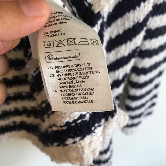 H&M Striped Knit Open Front Cardigan Sweater - Picture 5 of 7